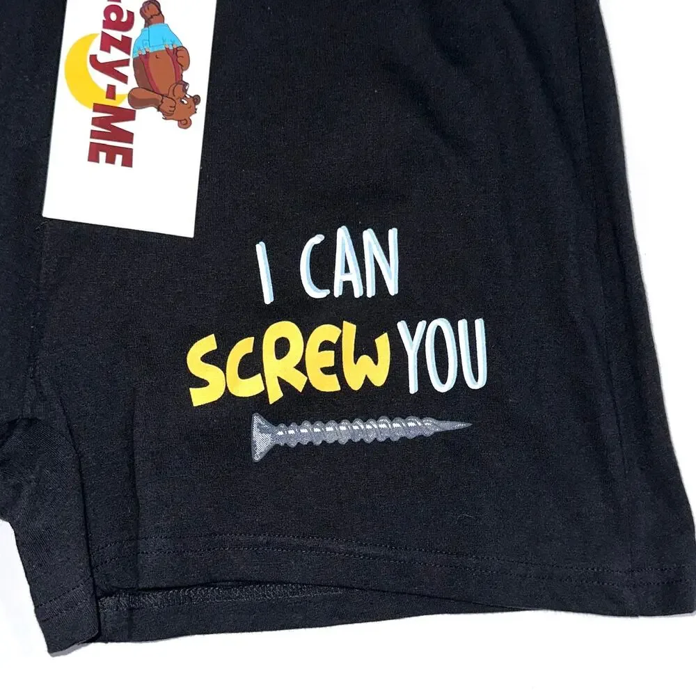 NWT Lazy-Me Men's Funny Novelty 'I'm Very Handy' Black Cotton Boxers Size M
